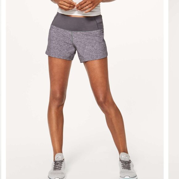 Lululemon Run Times Short II*4" Heather Lux Multi Black- Size 2 *Flaw Faded logo - Picture 11 of 11
